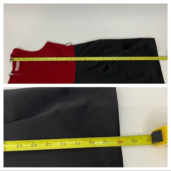 As U Wish Red & Black Exposed Zipper Back Belted Dress With Pockets Size Small - Picture 15 of 15